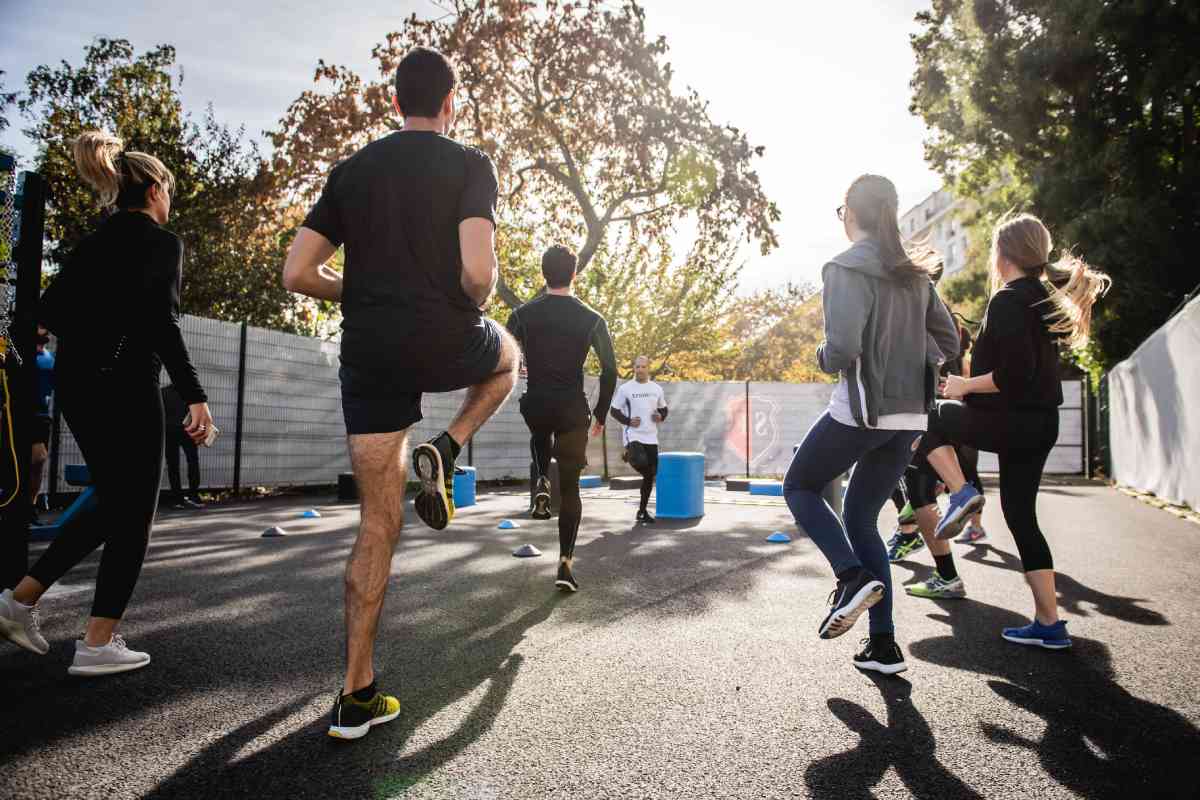 People doing exercise for a healthy lifestyle.