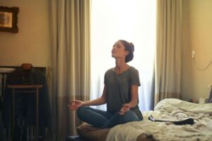 Woman doing Meditation for better health